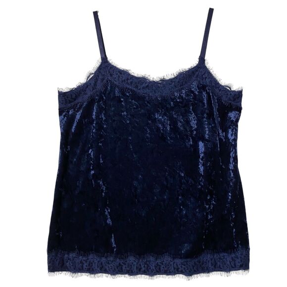 No Boundaries Y2K Velvet Cami Tank Top M Babydoll Lace Trim Fairy Whimsigoth - Picture 1 of 4
